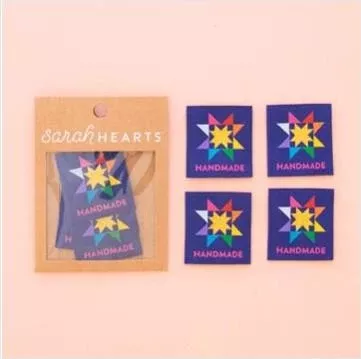 "Handmade" Woven Label by Sarah Hearts - LP236 - 4 pc