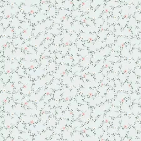 'Til the Cows Come Home - Blue Tiny Floral Vines